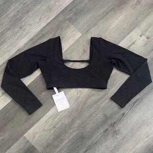 Fabletics - Pure Luxe 360 Heather Flex  Long Sleeve Crop Top